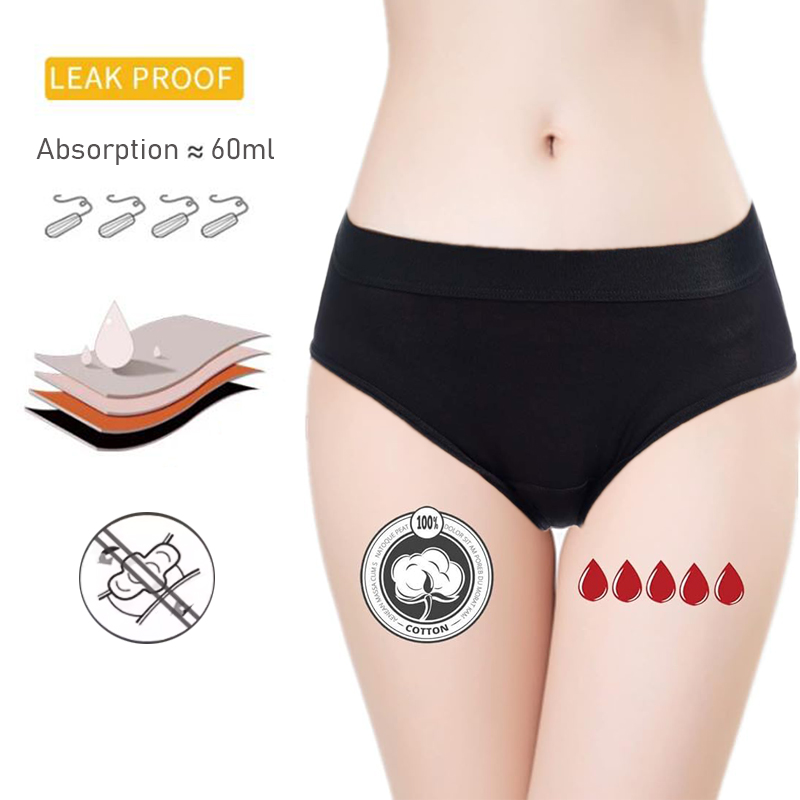 Period Panty Absorbent - 4-warstwowe, chłonne, nieprzemakalne majtki menstruacyjne dla